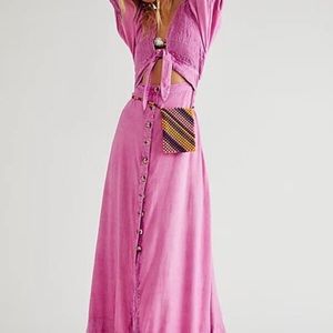 Free people string of hearts cutout maxi dress size XS